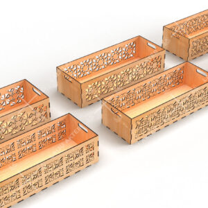 Intra απο ξύλο plywood  Χρώμα wenge 3mm-4mm πάχος - Διακοσμητικά κουτιά Bundle 05 Δίασταση 15x15 cm INTRAFABR-105090002