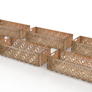 Intra απο ξύλο plywood  Χρώμα wenge 3mm-4mm πάχος - Διακοσμητικά κουτιά Δέσμη κοπής με λέιζερ Δίασταση 15x15 cm INTRAFABR-105090081