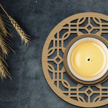 Intra απο ξύλο plywood Χρώμα wenge 3mm-4mm πάχος - Διακοσμητικό Κηροπήγιο Πακέτο LaserCut Δίασταση 30x20 cm INTRAFABR-88444101 - Image 3