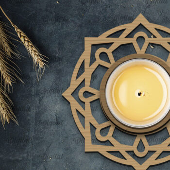 Intra απο ξύλο plywood Χρώμα wenge 3mm-4mm πάχος - Διακοσμητικό Κηροπήγιο Πακέτο LaserCut Δίασταση 30x20 cm INTRAFABR-88444101 - Image 4