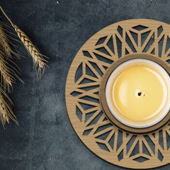 Intra απο ξύλο plywood Χρώμα wenge 3mm-4mm πάχος - Διακοσμητικό Κηροπήγιο Πακέτο LaserCut Δίασταση 30x20 cm INTRAFABR-88444101 - Image 6