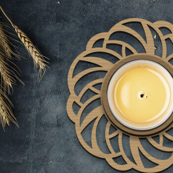 Intra απο ξύλο plywood  Χρώμα wenge 3mm-4mm πάχος - Διακοσμητικό Κηροπήγιο Σχέδιο LaserCut Δίασταση 30x20 cm INTRAFABR-89337879 - Image 1