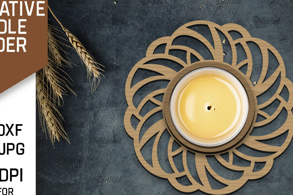 Intra απο ξύλο plywood  Χρώμα wenge 3mm-4mm πάχος - Διακοσμητικό Κηροπήγιο Σχέδιο LaserCut Δίασταση 30x20 cm INTRAFABR-89337879