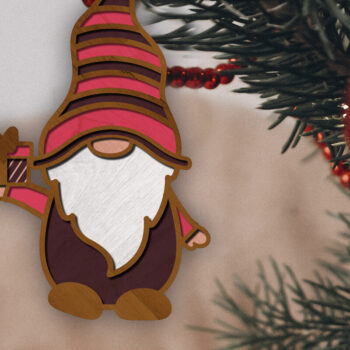 Intra απο ξύλο plywood Χρώμα wenge 3mm-4mm πάχος - Διακοσμητικό Χριστουγεννιάτικο στολίδι με στοιχειό Δίασταση 4x4 cm INTRAFABR-98854294 - Image 1