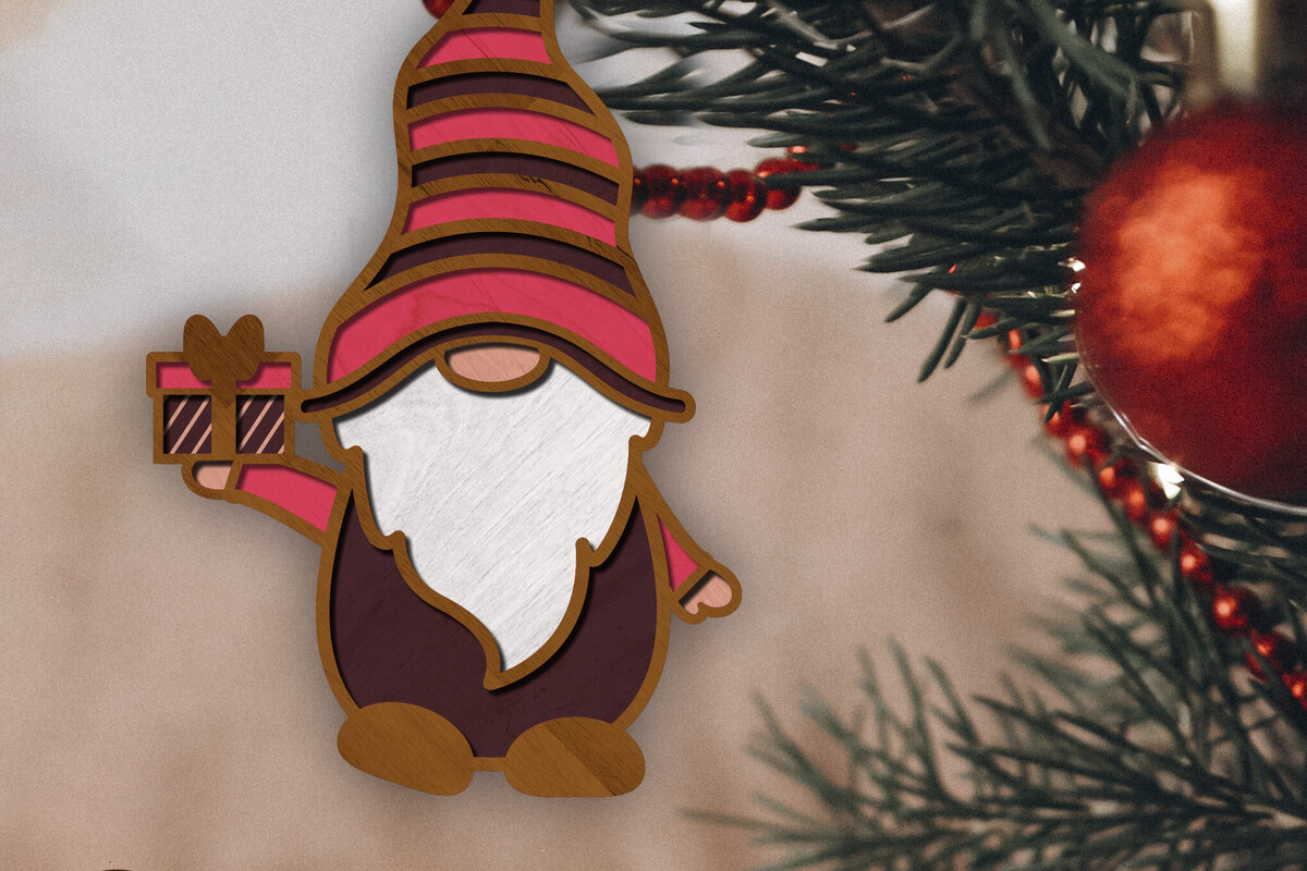 Intra απο ξύλο plywood  Χρώμα wenge 3mm-4mm πάχος - Διακοσμητικό Χριστουγεννιάτικο στολίδι με στοιχειό Δίασταση 4x4 cm INTRAFABR-98854294