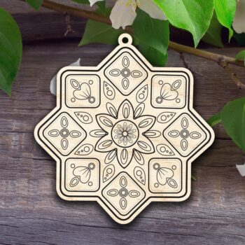 Intra απο ξύλο plywood  Χρώμα wenge 3mm-4mm πάχος - Διακοσμητικό Χριστουγεννιάτικο Στολίδι Δίασταση 6x6 cm INTRAFABR-113916281 - Image 1