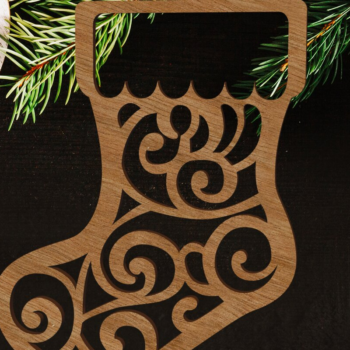 Intra απο ξύλο plywood  Χρώμα wenge 3mm-4mm πάχος - Διακοσμητικό χριστουγεννιάτικο δέντρο στολίδι Δίασταση 3x3 cm INTRAFABR-87324898 - Image 2