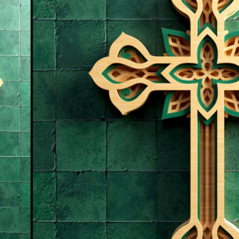 Intra απο ξύλο plywood  Χρώμα wenge 3mm-4mm πάχος - Διακοσμητικό κοπής με 3D Layered Cross Δίασταση 20x25 cm INTRAFABR-107490480 - Image 3