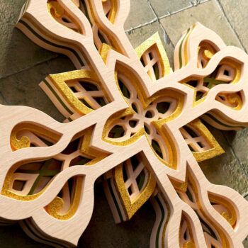 Intra απο ξύλο plywood  Χρώμα wenge 3mm-4mm πάχος - Διακοσμητικό κοπής με 3D Layered Cross Δίασταση 20x25 cm INTRAFABR-107490480 - Image 8