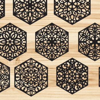 Intra απο ξύλο plywood  Χρώμα wenge 3mm-4mm πάχος - Διακοσμητικό Ποτό Εξαγωνικό Σουβέρ Δίασταση 30x20 cm INTRAFABR-107490668 - Image 2