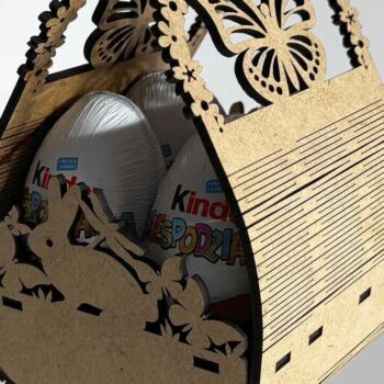 Intra απο ξύλο plywood Χρώμα wenge 3mm-4mm πάχος - Διακοσμητικό πασχαλινό καλάθι κομμένο με λέιζερ Δίασταση 3x4 cm INTRAFABR-26174756 - Image 2