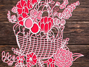 Intra απο ξύλο plywood Χρώμα wenge 3mm-4mm πάχος - Διακοσμητικό Πασχαλινό Καλαθάκι 1518 Δίασταση 15x15 cm INTRAFABR-32554963 - Image 3