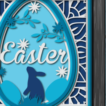 Intra απο ξύλο plywood  Χρώμα wenge 3mm-4mm πάχος - Διακοσμητικό Πασχαλινό Layer Shadow Box Δίασταση 25x25 cm INTRAFABR-100047422 - Image 1