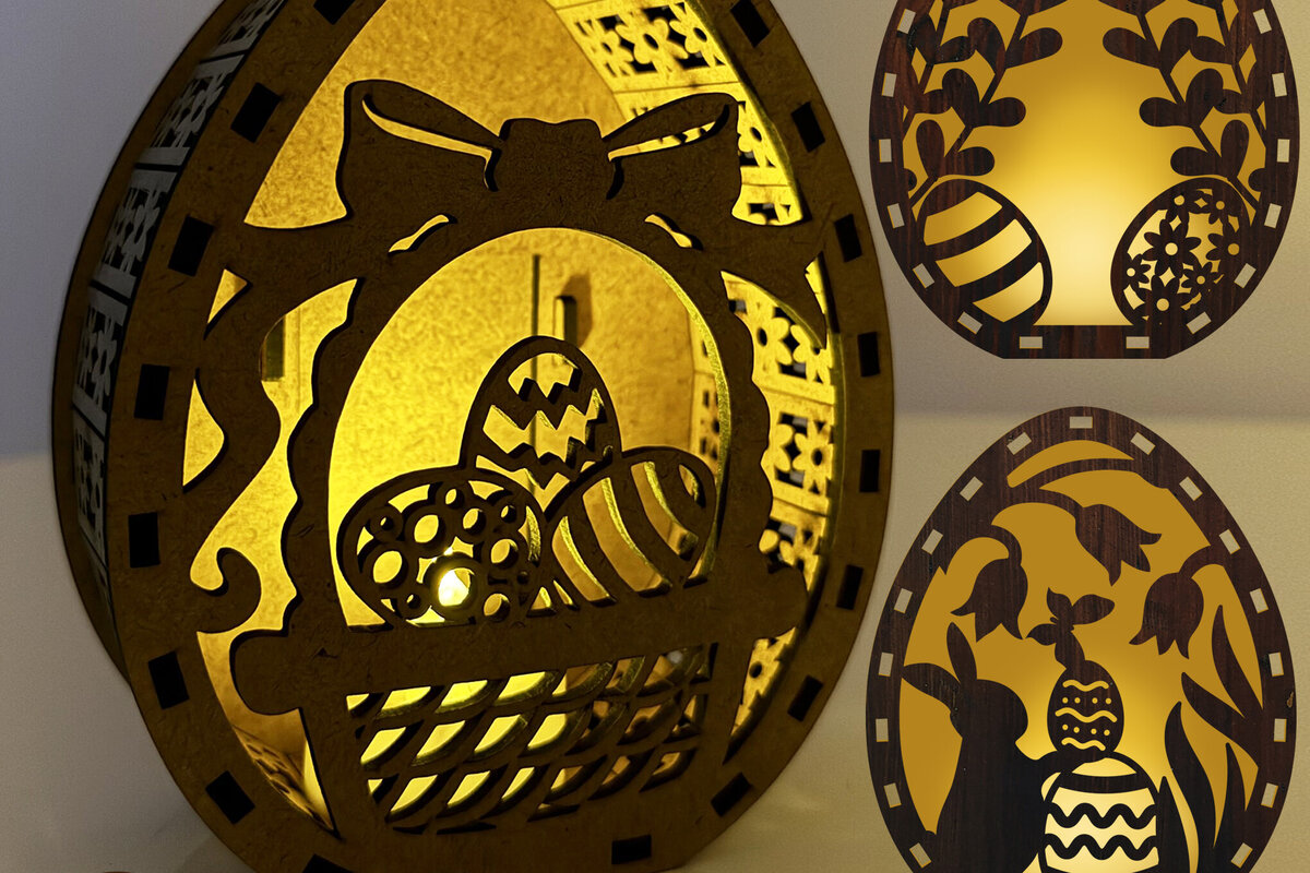 Intra απο ξύλο plywood  Χρώμα wenge 3mm-4mm πάχος - Διακοσμητικό πασχαλινό φαναράκι με αυγά Δίασταση 5x3 cm INTRAFABR-102608998