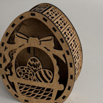 Intra απο ξύλο plywood  Χρώμα wenge 3mm-4mm πάχος - Διακοσμητικό πασχαλινό φαναράκι με αυγά Δίασταση 5x3 cm INTRAFABR-102608998 - Image 4