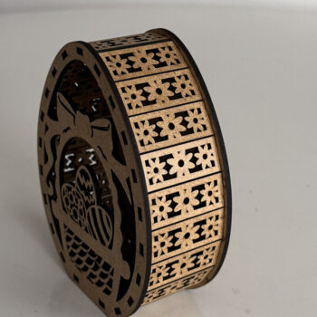 Intra απο ξύλο plywood  Χρώμα wenge 3mm-4mm πάχος - Διακοσμητικό πασχαλινό φαναράκι με αυγά Δίασταση 5x3 cm INTRAFABR-102608998 - Image 5