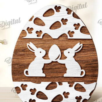 Intra απο ξύλο plywood  Χρώμα wenge 3mm-4mm πάχος - Διακοσμητικό πασχαλινό αυγό κοπής με λέιζερ. 3D αυγό Δίασταση 15x15 cm INTRAFABR-123138162 - Image 1