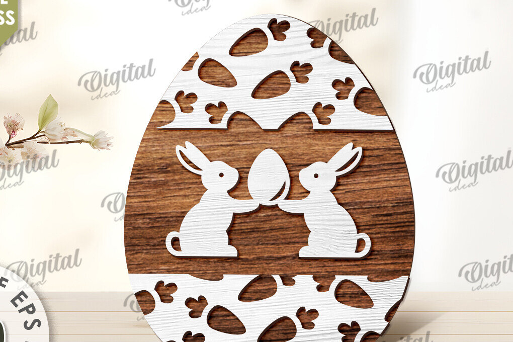 Intra απο ξύλο plywood  Χρώμα wenge 3mm-4mm πάχος - Διακοσμητικό πασχαλινό αυγό κοπής με λέιζερ. 3D αυγό Δίασταση 15x15 cm INTRAFABR-123138162