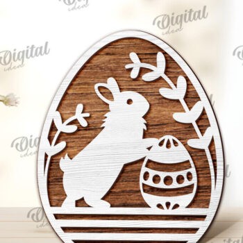 Intra απο ξύλο plywood  Χρώμα wenge 3mm-4mm πάχος - Διακοσμητικό πασχαλινό αυγό κοπής με λέιζερ. 3D αυγό Δίασταση 15x15 cm INTRAFABR-123138322 - Image 1