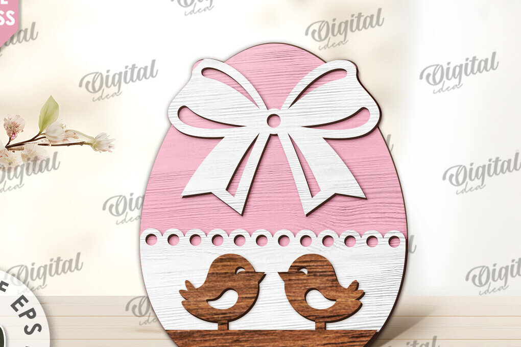 Intra απο ξύλο plywood  Χρώμα wenge 3mm-4mm πάχος - Διακοσμητικό πασχαλινό αυγό κοπής με λέιζερ. 3D αυγό Δίασταση 15x15 cm INTRAFABR-90243613