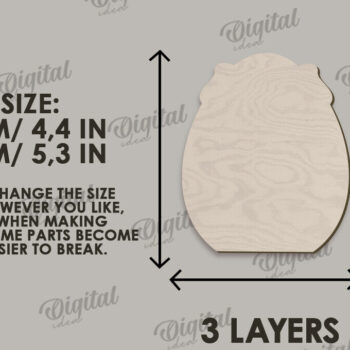Intra απο ξύλο plywood Χρώμα wenge 3mm-4mm πάχος - Διακοσμητικό πασχαλινό αυγό κοπής με λέιζερ. 3D αυγό Δίασταση 15x15 cm INTRAFABR-90243613 - Image 2