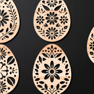 Intra απο ξύλο plywood  Χρώμα wenge 3mm-4mm πάχος - Διακοσμητικό Πασχαλινό Αυγό LaserCut Δίασταση 4x4 cm INTRAFABR-122962464