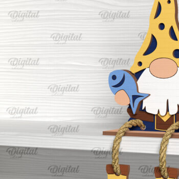 Intra απο ξύλο plywood  Χρώμα wenge 3mm-4mm πάχος - Διακοσμητικό ψάρεμα Gnome με λέιζερ Δίασταση 30x20 cm INTRAFABR-100046751 - Image 1