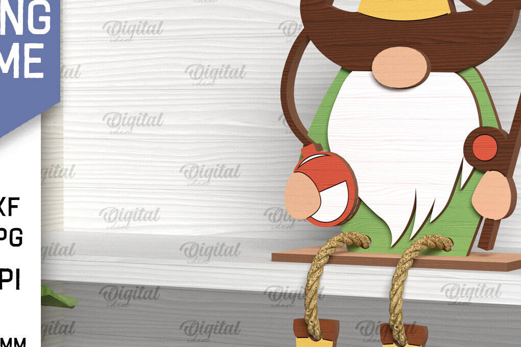 Intra απο ξύλο plywood  Χρώμα wenge 3mm-4mm πάχος - Διακοσμητικό ψάρεμα Gnome με λέιζερ Δίασταση 30x20 cm INTRAFABR-108859444