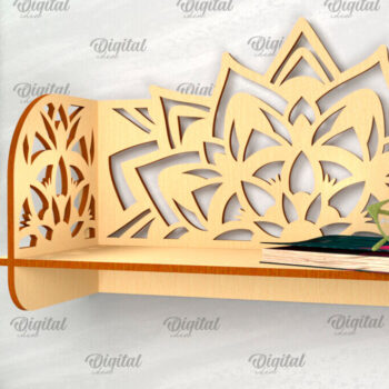 Intra απο ξύλο plywood  Χρώμα wenge 3mm-4mm πάχος - Διακοσμητικά ράφια τοίχου με λουλούδια Δίασταση 30x20 cm INTRAFABR-125103810 - Image 4