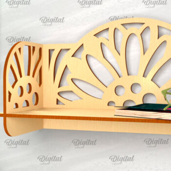 Intra απο ξύλο plywood  Χρώμα wenge 3mm-4mm πάχος - Διακοσμητικά ράφια τοίχου με λουλούδια Δίασταση 30x20 cm INTRAFABR-125103810 - Image 5