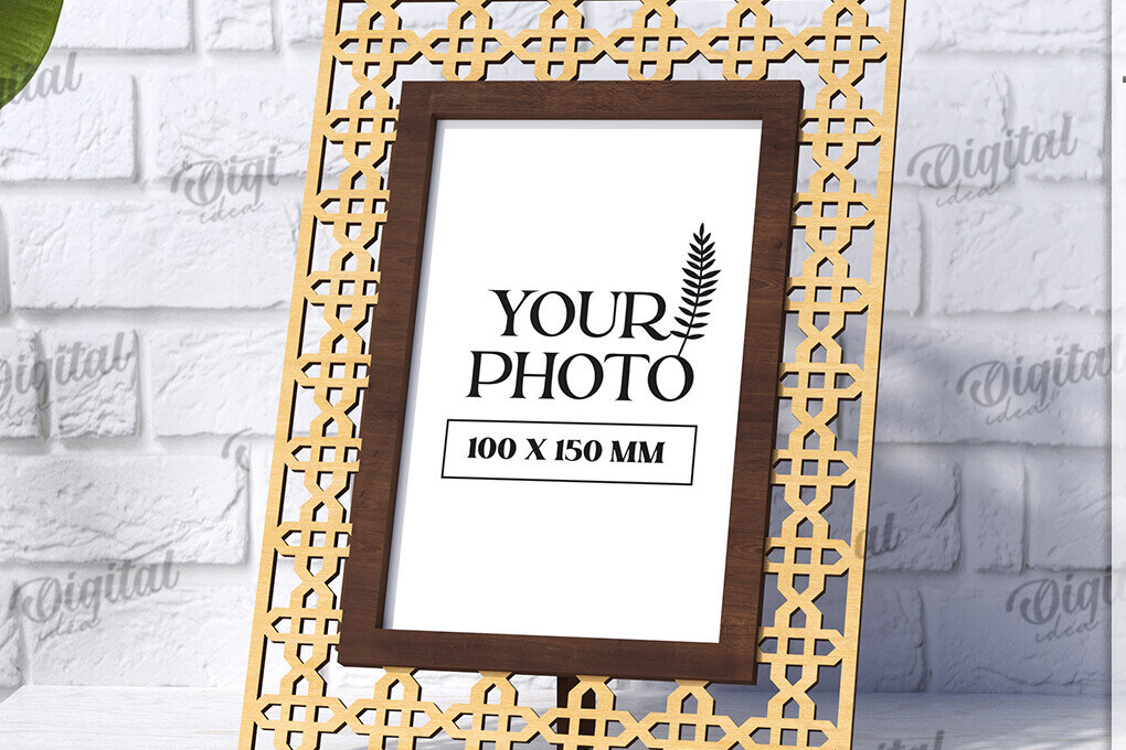 Intra απο ξύλο plywood  Χρώμα wenge 3mm-4mm πάχος - Διακοσμητικό πλαίσιο κοπής με λέιζερ Δίασταση 20x25 cm INTRAFABR-119459730