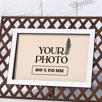 Intra απο ξύλο plywood  Χρώμα wenge 3mm-4mm πάχος - Διακοσμητικό πλαίσιο κοπής με λέιζερ Δίασταση 20x25 cm INTRAFABR-122799215 - Image 1