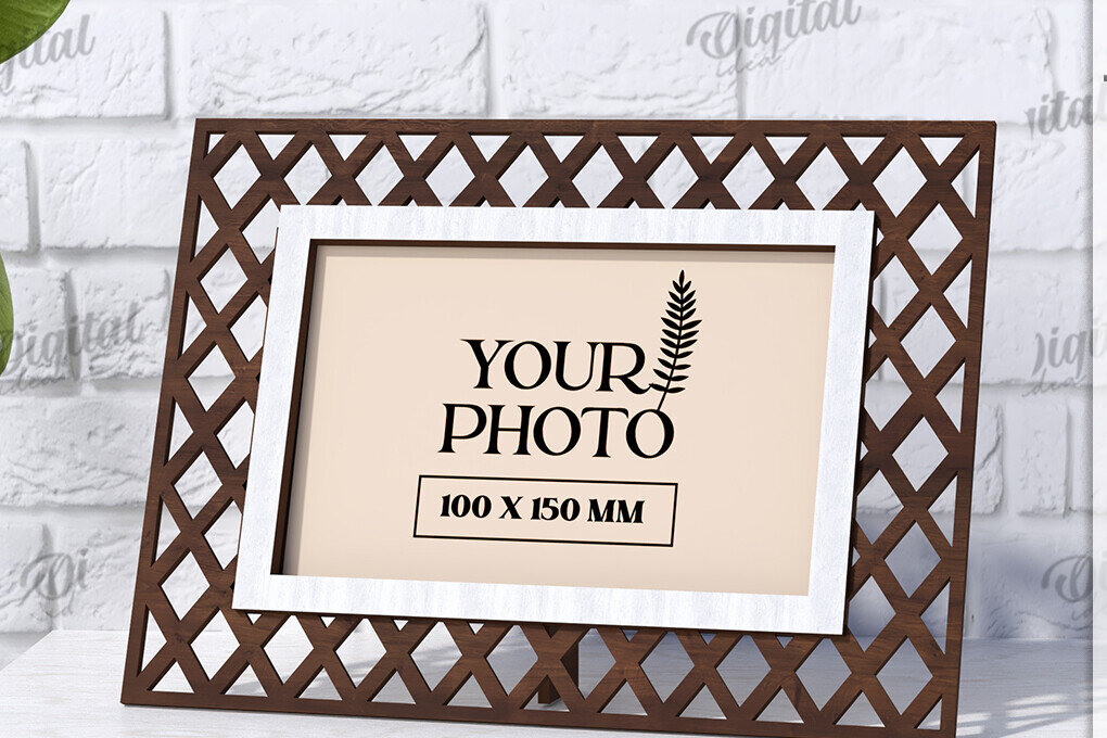 Intra απο ξύλο plywood  Χρώμα wenge 3mm-4mm πάχος - Διακοσμητικό πλαίσιο κοπής με λέιζερ Δίασταση 20x25 cm INTRAFABR-122799215