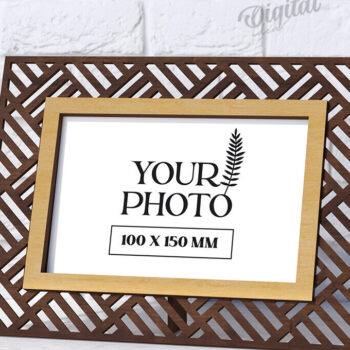 Intra απο ξύλο plywood  Χρώμα wenge 3mm-4mm πάχος - Διακοσμητικό πλαίσιο κοπής με λέιζερ Δίασταση 20x25 cm INTRAFABR-116091161 - Image 1