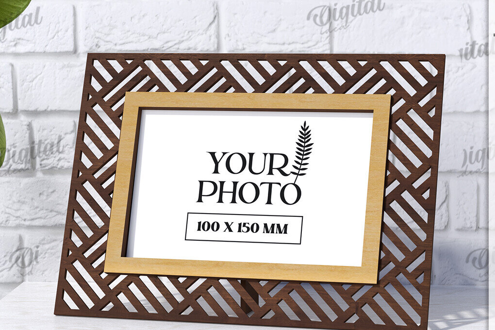 Intra απο ξύλο plywood  Χρώμα wenge 3mm-4mm πάχος - Διακοσμητικό πλαίσιο κοπής με λέιζερ Δίασταση 20x25 cm INTRAFABR-116091161