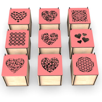 Intra απο ξύλο plywood  Χρώμα wenge 3mm-4mm πάχος - Διακοσμητικό κουτί δώρου κοπής με λέιζερ Δίασταση 20x20 cm INTRAFABR-116090896 - Image 2