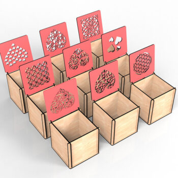 Intra απο ξύλο plywood  Χρώμα wenge 3mm-4mm πάχος - Διακοσμητικό κουτί δώρου κοπής με λέιζερ Δίασταση 20x20 cm INTRAFABR-116090896 - Image 4