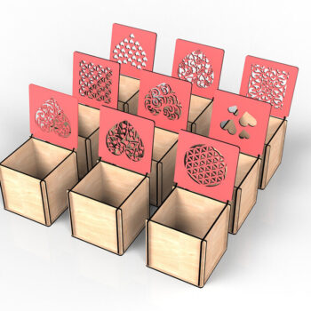 Intra απο ξύλο plywood  Χρώμα wenge 3mm-4mm πάχος - Διακοσμητικό κουτί δώρου κοπής με λέιζερ Δίασταση 20x20 cm INTRAFABR-116090896 - Image 5