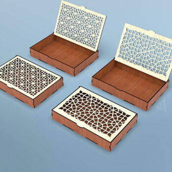 Intra απο ξύλο plywood  Χρώμα wenge 3mm-4mm πάχος - Διακοσμητικό κουτί δώρου κοπής με λέιζερ Δίασταση 20x20 cm INTRAFABR-124680584 - Image 3