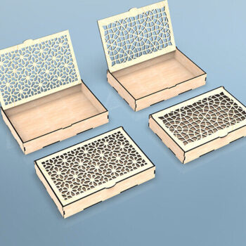 Intra απο ξύλο plywood  Χρώμα wenge 3mm-4mm πάχος - Διακοσμητικό κουτί δώρου κοπής με λέιζερ Δίασταση 20x20 cm INTRAFABR-124680584 - Image 4