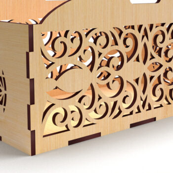 Intra απο ξύλο plywood  Χρώμα wenge 3mm-4mm πάχος - Διακοσμητικό κουτί δώρου Δίσκος κοπής με λέιζερ Δίασταση 15x15 cm INTRAFABR-30616193 - Image 1