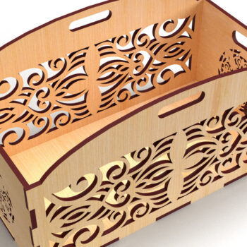 Intra απο ξύλο plywood  Χρώμα wenge 3mm-4mm πάχος - Διακοσμητικό κουτί δώρου Δίσκος κοπής με λέιζερ Δίασταση 15x15 cm INTRAFABR-81730768 - Image 3