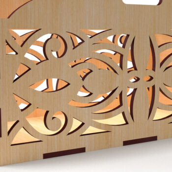 Intra απο ξύλο plywood Χρώμα wenge 3mm-4mm πάχος - Διακοσμητικό κουτί δώρου Δίσκος κοπής με λέιζερ Δίασταση 15x15 cm INTRAFABR-32666057 - Image 2