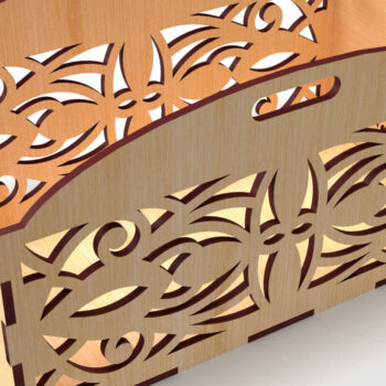 Intra απο ξύλο plywood Χρώμα wenge 3mm-4mm πάχος - Διακοσμητικό κουτί δώρου Δίσκος κοπής με λέιζερ Δίασταση 15x15 cm INTRAFABR-32666057 - Image 3