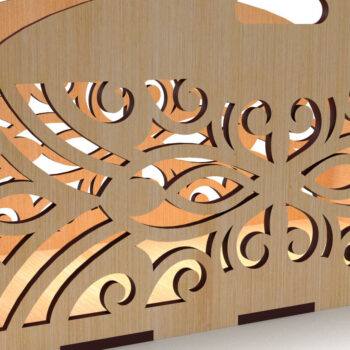 Intra απο ξύλο plywood  Χρώμα wenge 3mm-4mm πάχος - Διακοσμητικό κουτί δώρου Δίσκος κοπής με λέιζερ Δίασταση 15x15 cm INTRAFABR-92332086 - Image 2