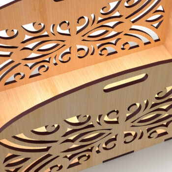 Intra απο ξύλο plywood  Χρώμα wenge 3mm-4mm πάχος - Διακοσμητικό κουτί δώρου Δίσκος κοπής με λέιζερ Δίασταση 15x15 cm INTRAFABR-92332086 - Image 3