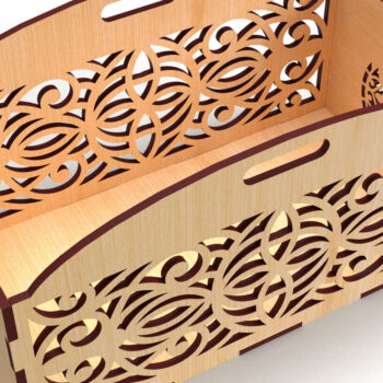 Intra απο ξύλο plywood  Χρώμα wenge 3mm-4mm πάχος - Διακοσμητικό κουτί δώρου Δίσκος κοπής με λέιζερ Δίασταση 15x15 cm INTRAFABR-93973061 - Image 2