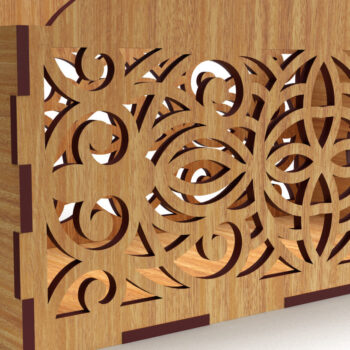 Intra απο ξύλο plywood  Χρώμα wenge 3mm-4mm πάχος - Διακοσμητικό κουτί δώρου Δίσκος κοπής με λέιζερ Δίασταση 15x15 cm INTRAFABR-93973061 - Image 3