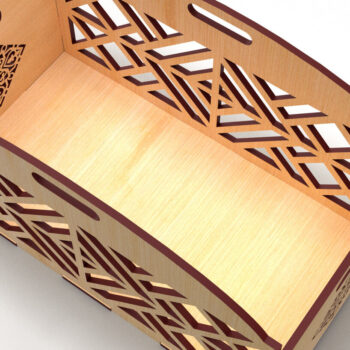 Intra απο ξύλο plywood Χρώμα wenge 3mm-4mm πάχος - Διακοσμητικό κουτί δώρου Δίσκος κοπής με λέιζερ Δίασταση 15x15 cm INTRAFABR-31905994 - Image 3