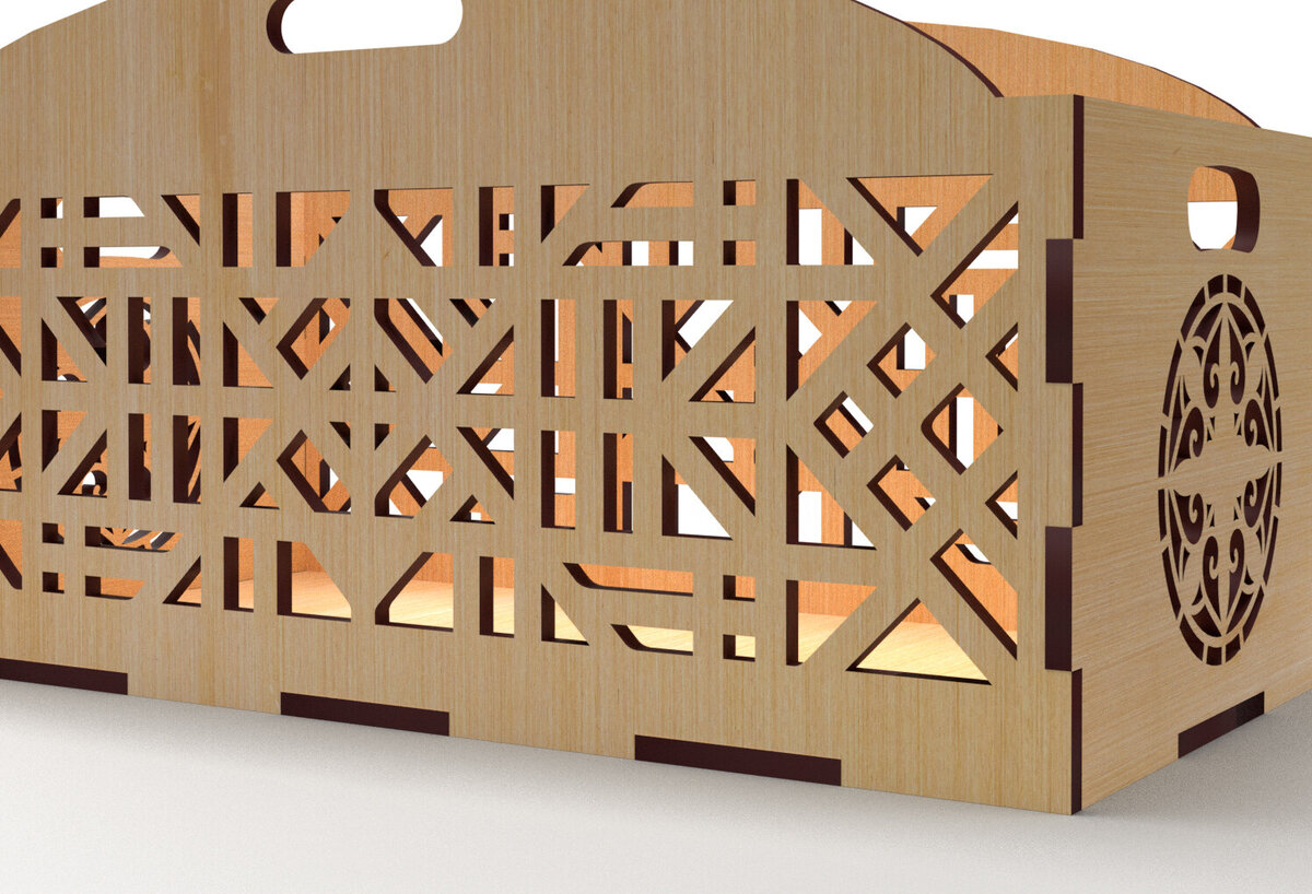 Intra απο ξύλο plywood  Χρώμα wenge 3mm-4mm πάχος - Διακοσμητικό κουτί δώρου Ξύλινο κουτί κοπής με λέιζερ Δίασταση 15x15 cm INTRAFABR-9056806